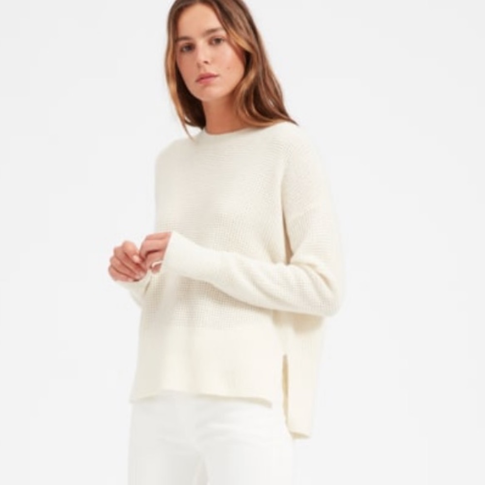 Everlane cashmere square waffle sweater
